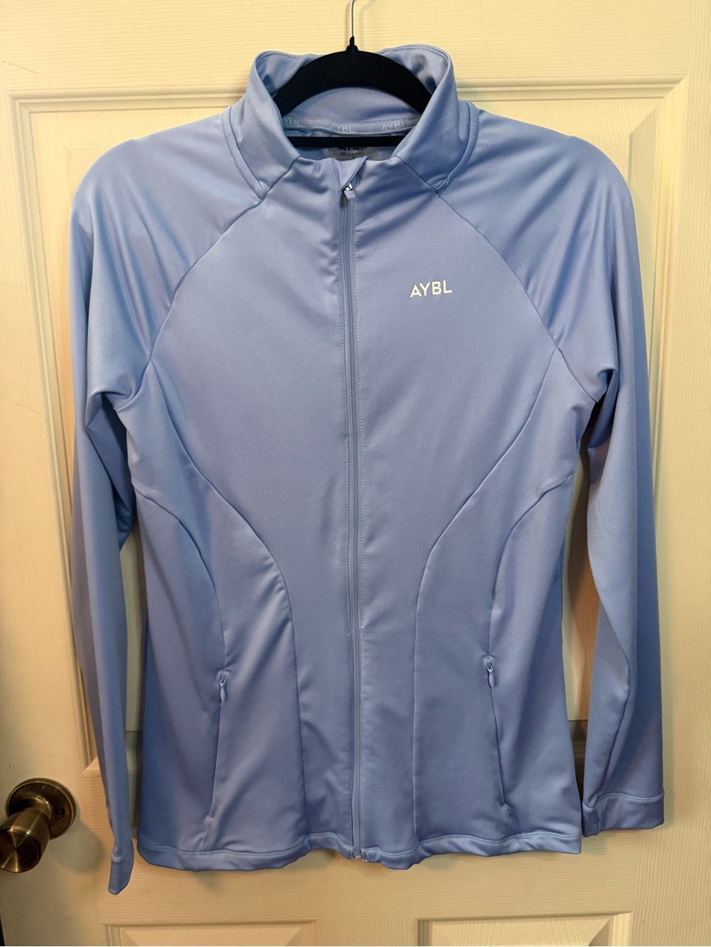 AYBL Women's Light Blue Full-Zip Athletic Track Jacket Size Small